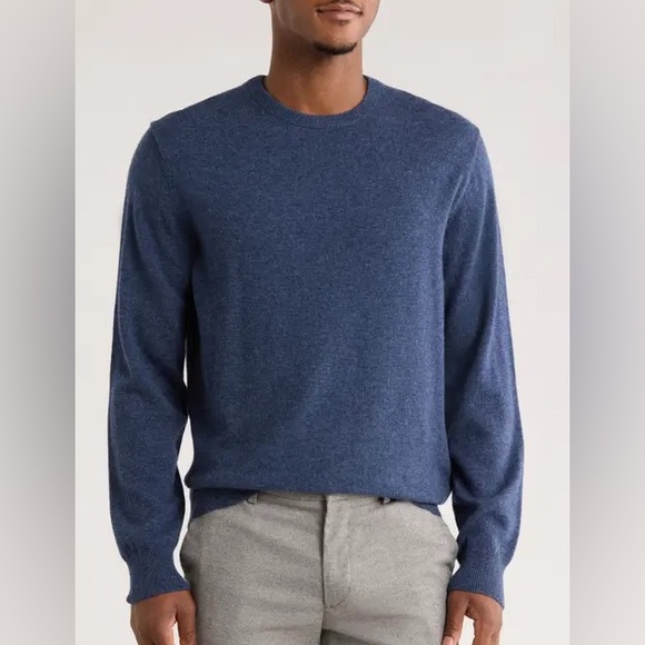 Eddie Bauer Lambs Wool Heather Blue Crewneck Sweater - Picture 1 of 6